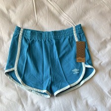 Umbro Girls Athletic Shorts XL-16 Blue Jewel Ice Moon Elastic Waist