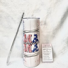 American MAMA Flag Design Sublimation 20oz Skinny Tumbler