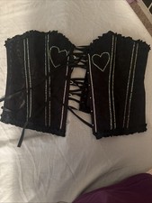 SHEIN Corset Top Black Lace Up XXXL