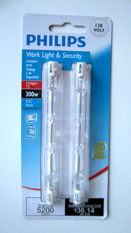 NEW Philips 300W 120V Clear RSC Base T3 Work Light Bulb (2-Pack)