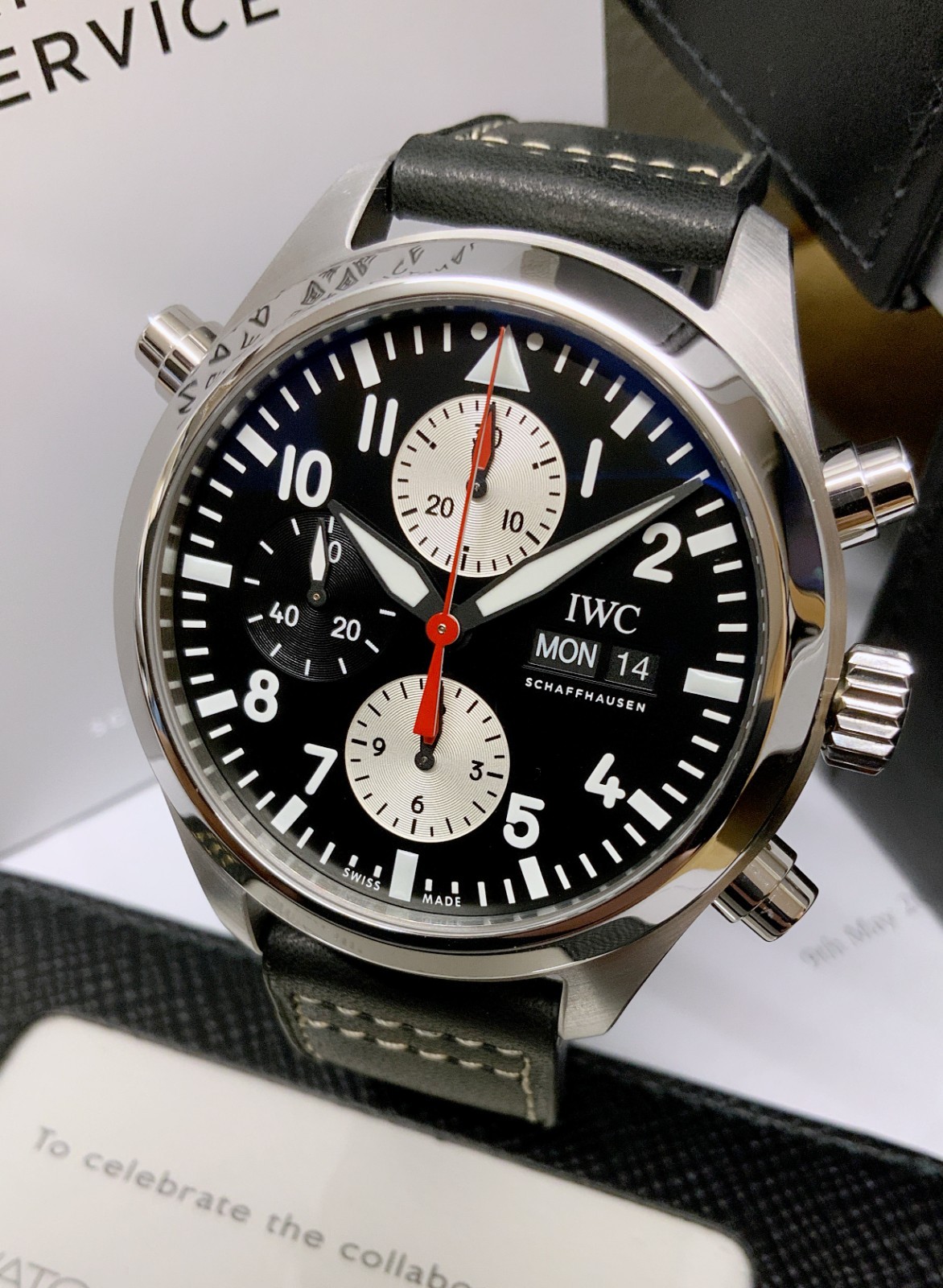 IWC Pilot's Double Chronograph IW371813 43mm Black Dial Box & Papers 2021