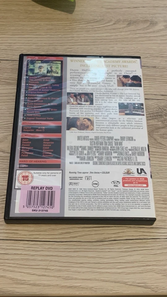 RAIN MAN ~ (1988) Special Edition Movie DVD Region 2 Cruise Hoffman - Image 3 of 4