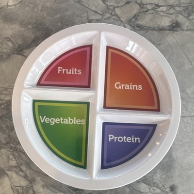 G.E.T. CP-534 Microwave Safe Plastic Portion Plate 4 Compartments Fruits Grains