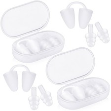 2 Set Nose Clip Ear Plugs for Swimming, Adults Silicone Waterproof Swim Nose ...