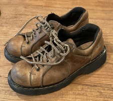 Vintage England Dr Martens Mens 9 Womens 11 Tan Leather Oxford Shoes Boots 9351