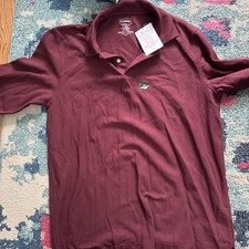 L.L. Bean 1/4 Button Up Men's L Tall Burgundy  Traditional Fit LS #300460 NWT