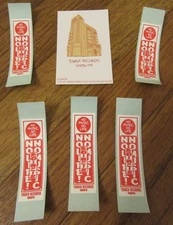 (5) Tower Records Shibuya No Music No Life Stickers & (1) Store Business Card