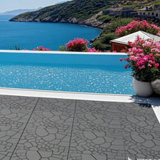 12 DIY Interlocking Deck Tiles, Stone Texture...