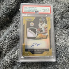 2019 Prizm Rookie Gold /10 Diontae Johnson PSA 10 GEM MT RPA Patch Auto RC