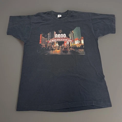 Vintage 1994 Reno Nevada Graphic T Shirt Size XL Single Stitch USA Nice Fade