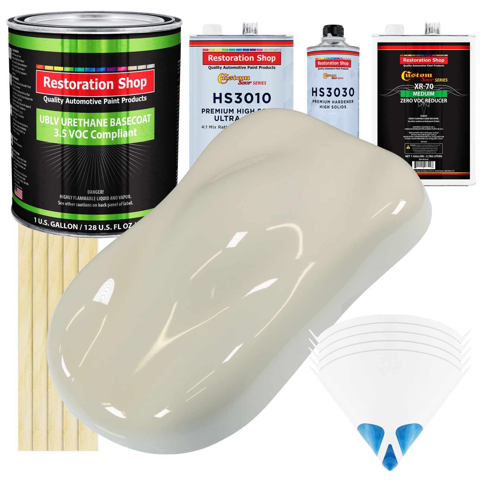 PERFORMANCE BRIGHT White Prem Gallon Kit Low VOC URETHANE BASECOAT Car Paint Kit