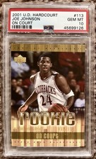 2001 UD Hardcourt On Court #113 Joe Johnson RC /300 PSA 10 Celtics POP 1