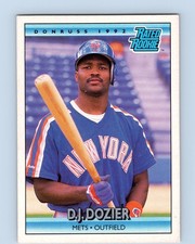1992 Donruss #20 D.J. Dozier New York Mets Rated Rookie Baseball Card RC. rookie card picture