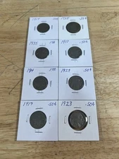 Vintage Estate Fresh Lot Of 8 Buffalo Nickles 1914-1925