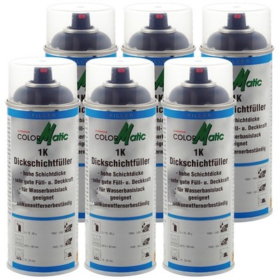 Colormatic 1K Dickschichtfüller schwarz 6x 400ml Professional Füller Acrylharz