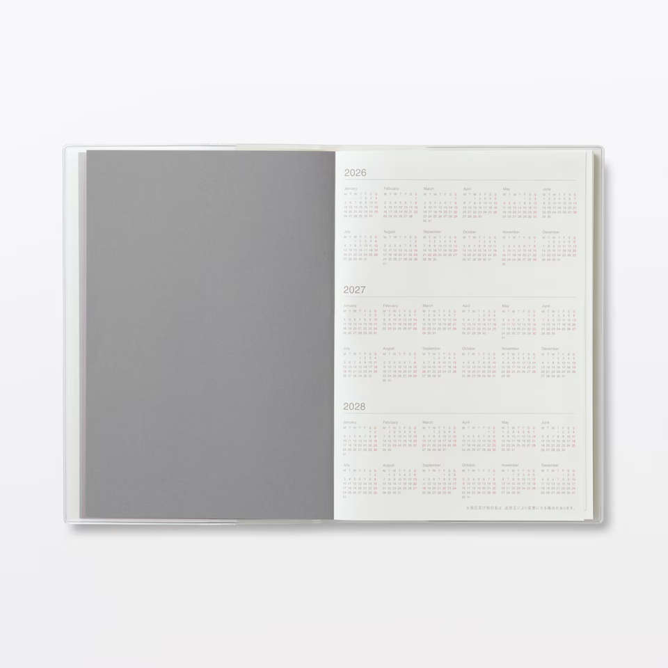 Muji Vertical Planner 2027(Monthly/Weekly) Size B6/A5 With 2 Color ...