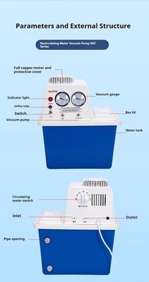 Circulating Water Vacuum Pump Lab Desktop 180W 220V Multi-Purpose for Filtration