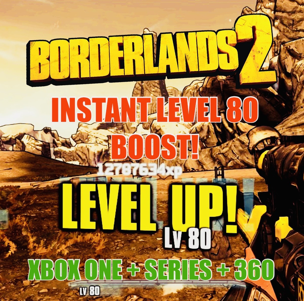 Borderlands 2 Character Instant Max Level 80 XP Boost XBOX