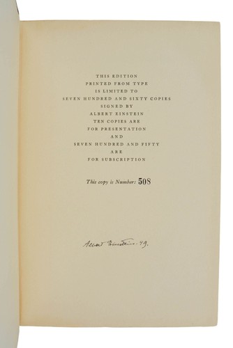 Albert Einstein Philosoph-Wissenschaftler ~ SIGNIERT von ALBERT EINSTEIN ~ limitiert 1949 - Bild 4 von 7
