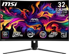 MSI MPG 321CURX QD-OLED 32In UHD Curved Monitor, Quantum Dot OLED Panel - Refurb