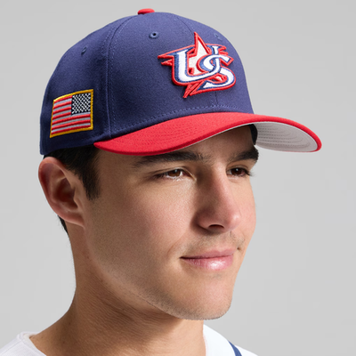 New Era USA Baseball 2026 WBC Fitted Hat 59FIFTY Navy Red Official