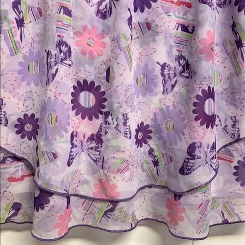 George Pink Purple Floral Butterfly Print Baby Doll Blouse Child Size M - Picture 3 of 6