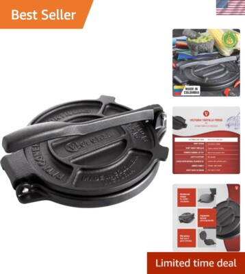 Multi-Functional 8-Inch Cast Iron Roti Maker - Ideal for Tortillas and Empanadas