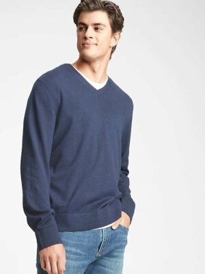 Gap Men's V-Neck Sweater Small NWT Navy 