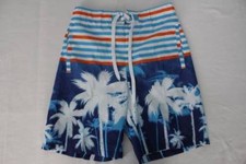 NEW Mens Swim Trunks XL Board Shorts Blue Palm Trees Surf Pool Swimsuit Beach