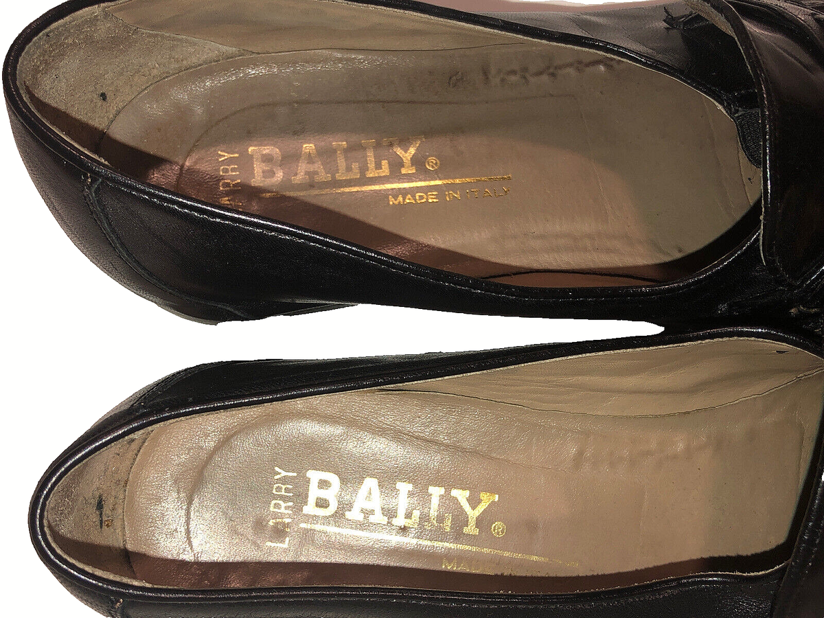 Bally Hilo Made in Italy Black Tassel Loafers 10.5 US Genuine Leather  VTG Vintage Italian Bally Leather Men main image 4
