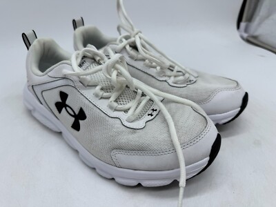Under Armour Charged Assert 9 Athletic Shoes Women's White Low Top Sneakers - 10