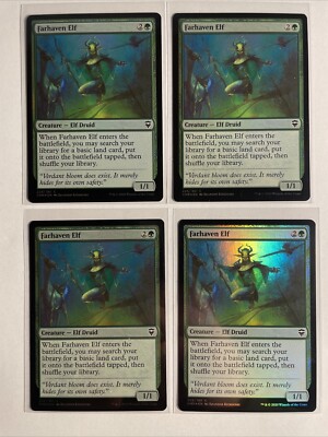 4x Mtg Commander Legend Farhaven Elf Foil NM/M Magic The Gathering