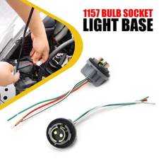 2X Pigtail Wire Female LED 1157 Stop Brake Turn Light Signal Bulb Socket Harness