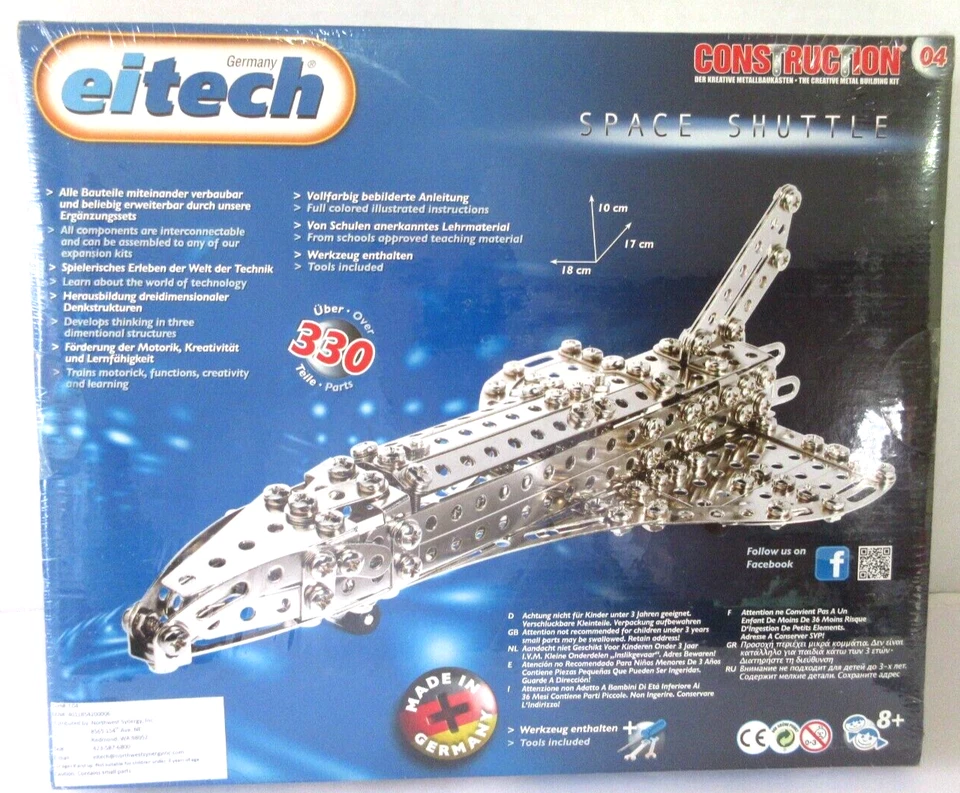 Space Shuttle  Eitech C12 Metal Construction Building Toy Kit - Image 2 of 2