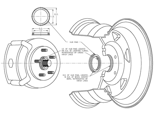 HUB CENTRIC RINGS 68.0 to 57.1 (SPIGOT RINGS 68,0 mm - 57,1 mm). Low shipping $ - Picture 2 of 2