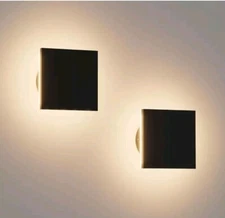 2 Packs LED Wall Light Outdoor Indoor Modern Wall Sconce Mini Wall Sconce Black