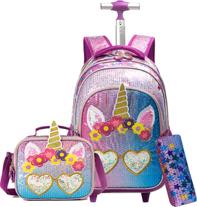 unicorn wheeled backpack