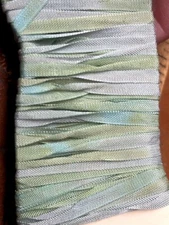 rayon embroidery ribbon flower 1/8" trim 4mm lilac green 1yd made in Japan