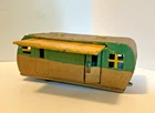 Vintage tin travel trailer 6" with awning Bandai (?) 6"