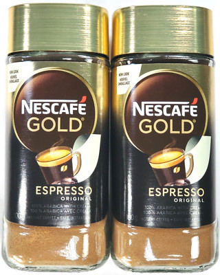 2 Jars - NESCAFE GOLD Original ESPRESSO 100% Arabica with Crema - 100g