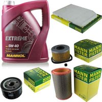 MANN-FILTER Inspektionspaket Mannol 5L Extreme 5W-40 FüR Renault Laguna I