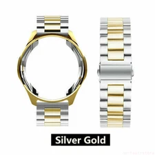 For Samsung Galaxy Watch46mm SM-R800 GearS3 Stainless Steel Metal Strap+TPU Case