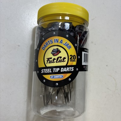 Fat Cat Set of 21 Steel Tip Darts in a Jar 19 Grams