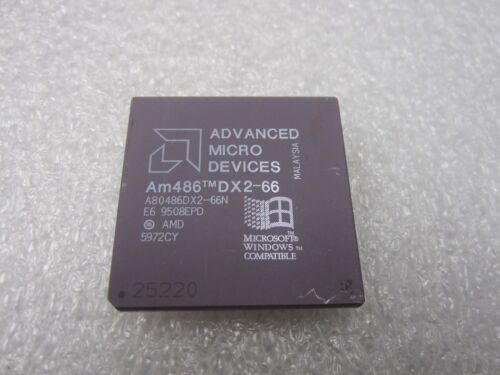 Intel i486DX2 A80486DX2-66 Ceramic Gold CPU Processor 66MHz A80486DX2-66N - Afbeelding 1 van 2