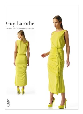 Vogue Schnittmuster V1339/AX5 Pull-over Kleid mit gerafftem Rockteil