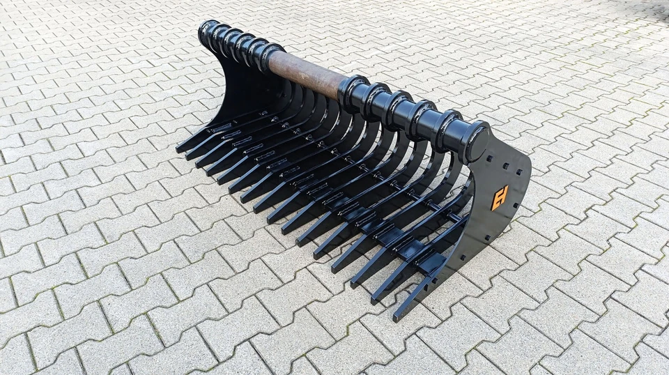 EH Harke Sieblöffel ohne Aufnahme 1200 mm 120 cm Wurzelrechen Bagger 3 - 5 t - Bild 3 von 4