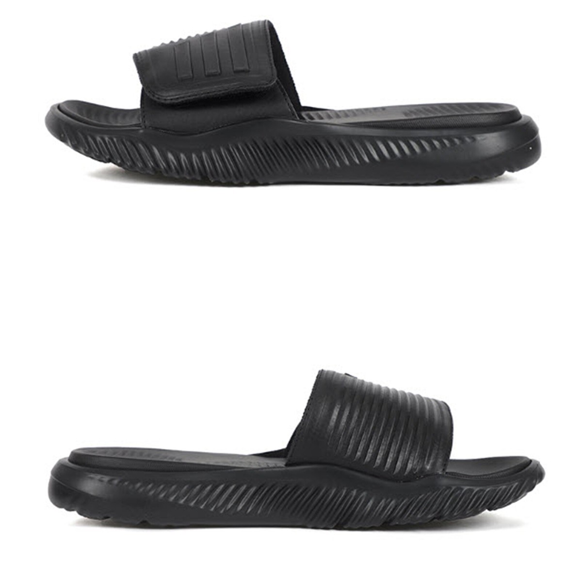 サンダル・ミュール adidas Alpha Response 10 Slide White Black Adidas Men Alpha Response Slide Slipper Black Shoes Beach