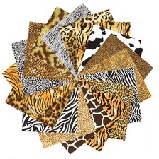 102 Piece Wild Thing Animal Skin  pre cut charm pack 5" squares  fabric quilt