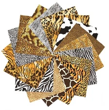 102 Piece Wild Thing Animal Skin  pre cut charm pack 5" squares  fabric quilt