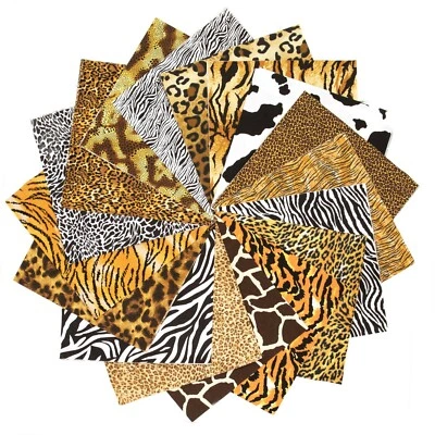 MY QUILT SHOP 102 Piece Wild Thing Animal Skin pre cut charm pack 5" squares fabric quilt